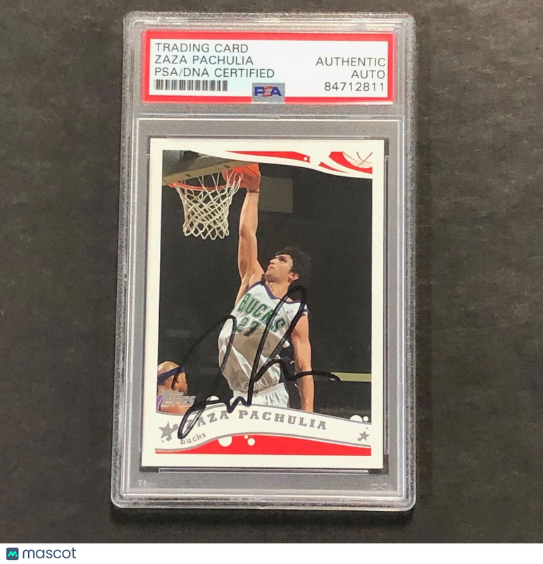 2004-05 Topps #44 Zaza Pachulia Signed Card AUTO GRADE PSA Slabbed Bucks