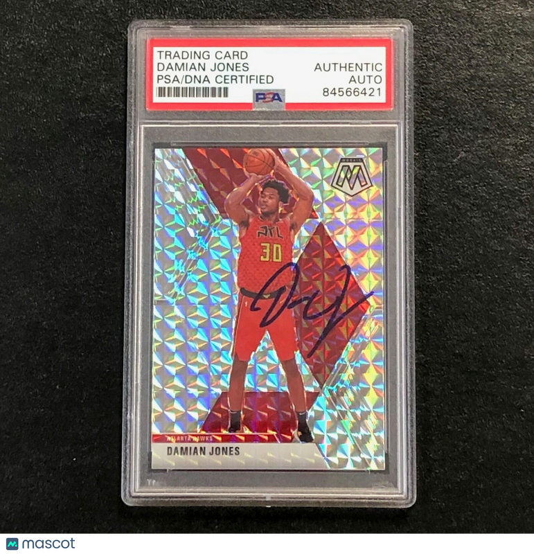 2019-20 Panini Mosaic #34 Damian Jones Signed Card AUTO PSA/DNA Slabbed Hawks