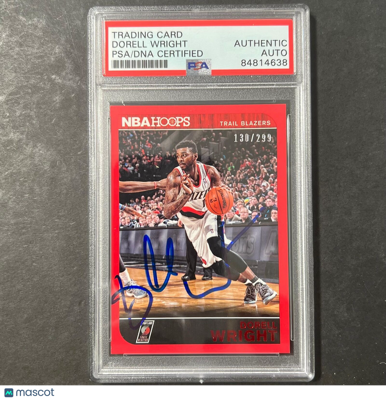 2014-15 Panini NBA Hoops #86 Dorell Wright Signed Card AUTO PSA Slabbed Trail Bl