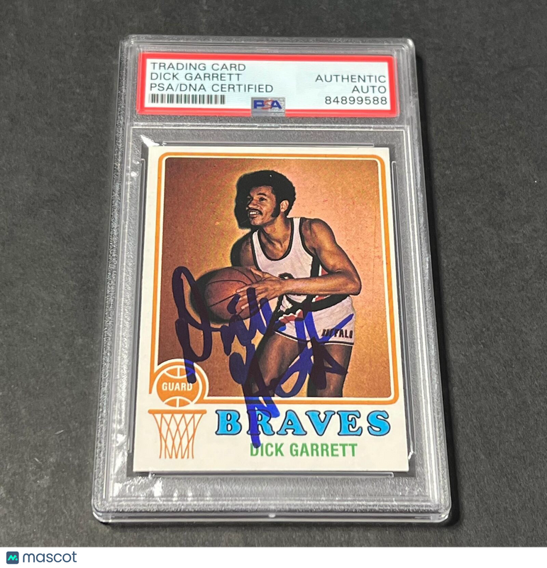 1973 Topps #77 Dick Garrett Signed Card AUTO PSA Slabbed Braves