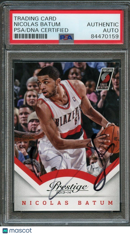 2013-14 Panini Prestige #12 Nicolas Batum Signed Card AUTO PSA Slabbed Blazers