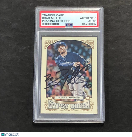 2014 Topps Gypsy Queen #177 Brad Miller Signed Card Auto PSA Slabbed Mariners