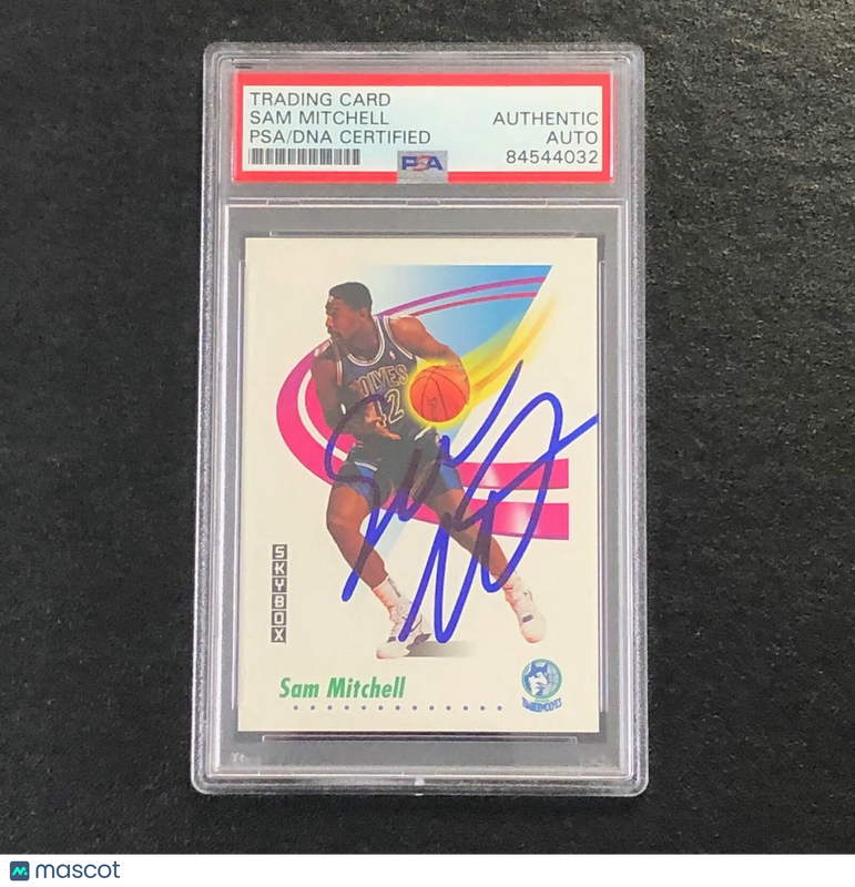 1991-92 SkyBox Basketball #171 Sam Mitchell Signed Card AUTO PSA/DNA Slabbed Tim