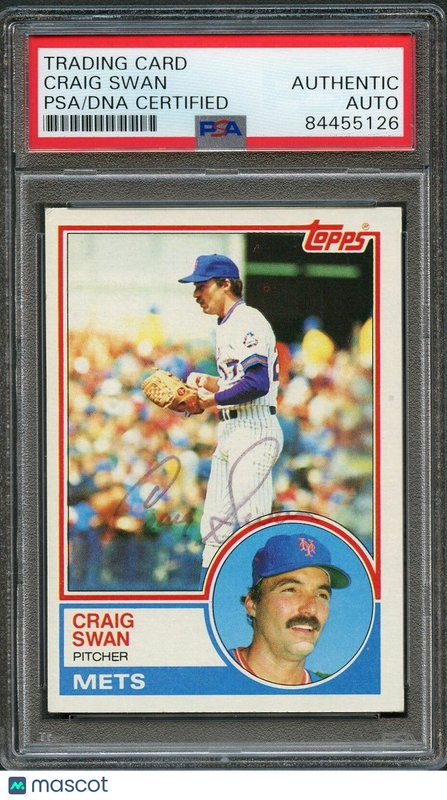 1983 Topps #292 Craig Swan Signed Card PSA Slabbed Auto Mets