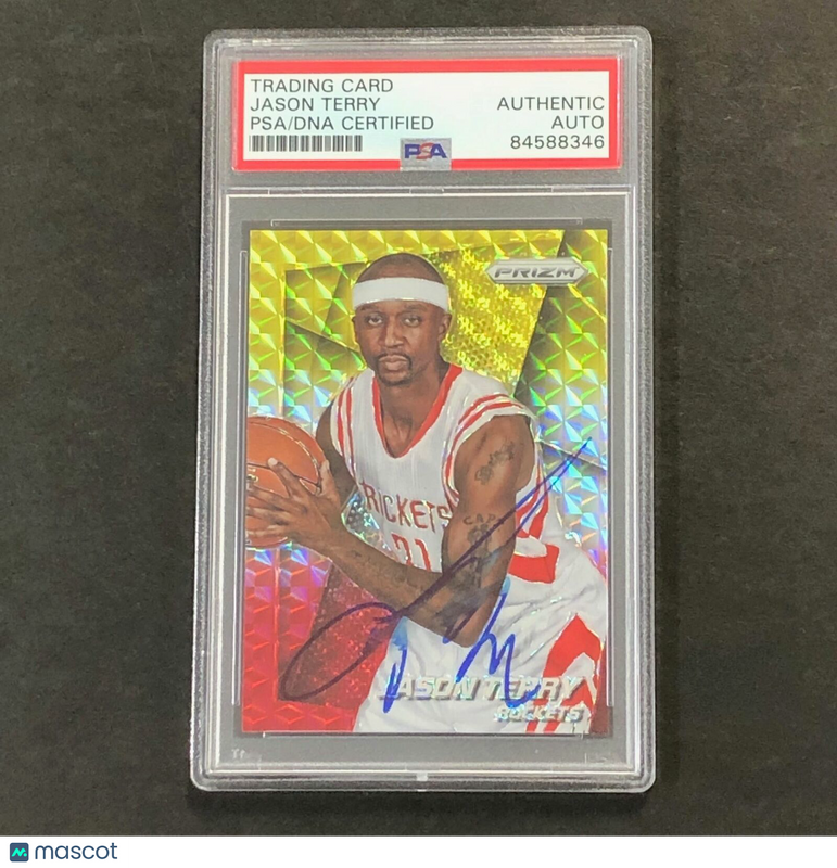 2014-15 Panini Prizm #45 Jason Terry Signed Card AUTO PSA Slabbed Rockets