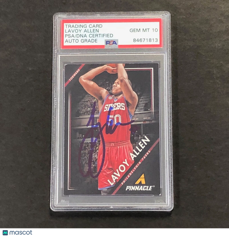 2013-14 Pinnacle #226 LAVOY ALLEN Signed Card AUTO 10 PSA Slabbed 76ers