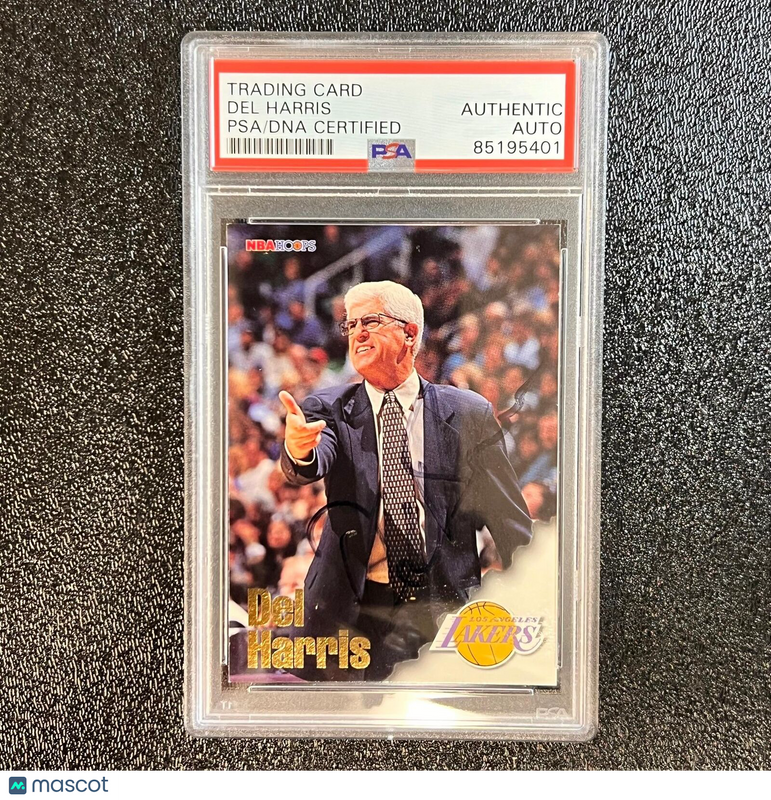 1997 Fleer Skybox #261 Del Harris Signed Card AUTO PSA Slabbed Lakers