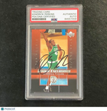2003-04 Upper Deck Exclusives #22 Kendrick Perkins  Signed Card Auto PSA Slabbed Celtics