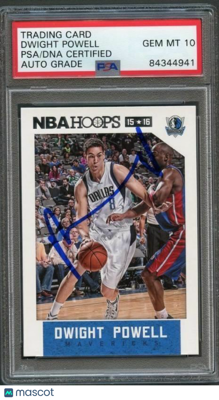 2015-16 NBA Hoops #199 Dwight Powell Card AUTO Grade 10 PSA Slabbed Mavericks