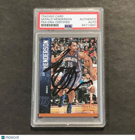 2012-13 Panini Threads #13 Gerald Henderson Signed AUTO PSA Slabbed Hornets