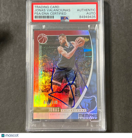 2019-20 Panini Absolute Memorabilia #67 Jonas Valanciunas Signed Card Auto PSA Slabbed Grizzlies