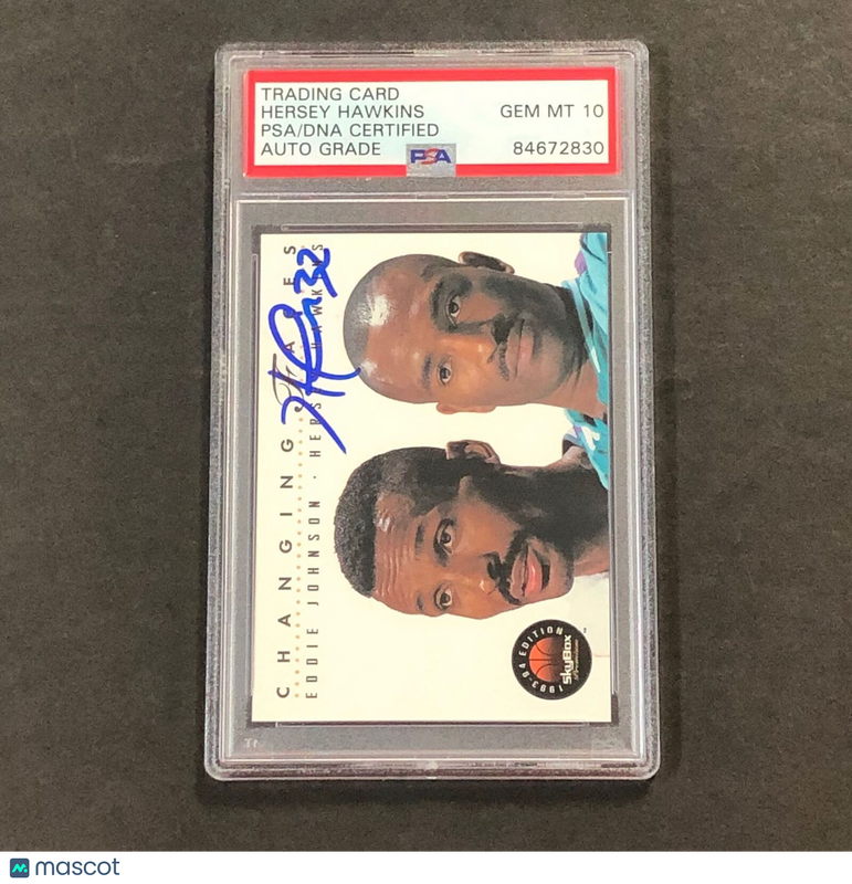 1994-95 Skybox Changing Faces #294 Hersey Hawkins Signed Card AUTO 10 PSA Slabbe