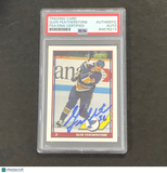 1991 O-Pee-Chee #436 Glen Featherstone Signed Card PSA slabbed Blues