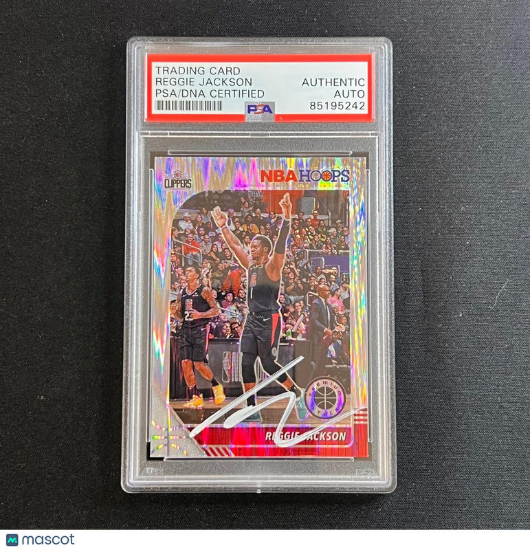 2019-20 Panini Hoops Premium Stock #57 Reggie Jackson Signed Card AUTO PSA Slabb