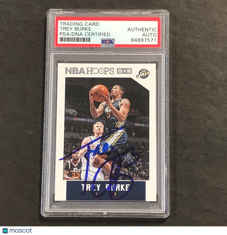 2015-16 NBA HOOPS #150 Trey Burke  Signed Card Auto PSA Slabbed Jazz