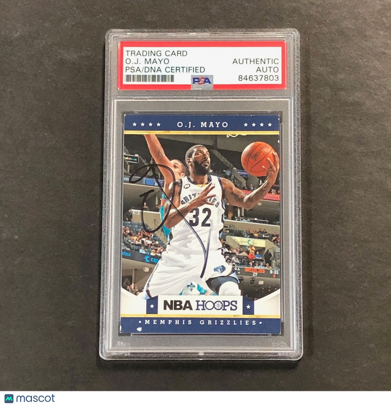 2012-13 Panini NBA Hoops #54 O.J. Mayo Signed Card AUTO PSA Slabbed Mavericks