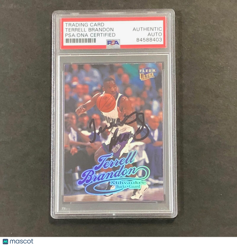 1998-99 Fleer Ultra #40 Terrell Brandon Signed Card AUTO PSA/DNA Slabbed Bucks
