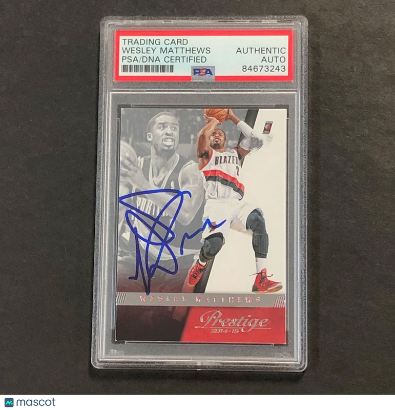 2014-15 Panini Prestige #143 Wesley Matthews Signed Card AUTO PSA Slabbed Trail