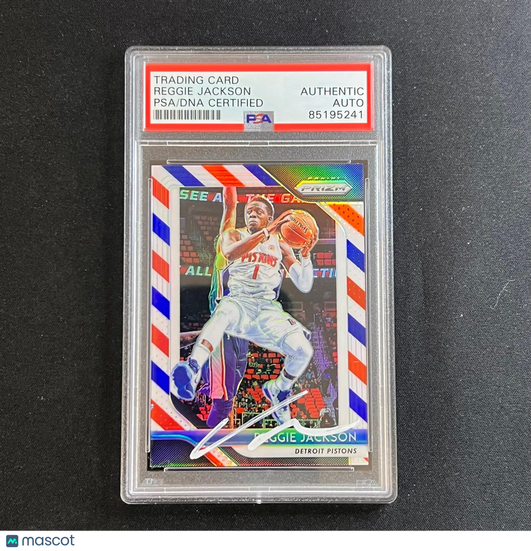 2018-19 Panini Prizm RWB #142 Reggie Jackson Signed Card AUTO PSA Slabbed Piston
