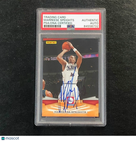 2009-10 Panini Basketball #37 Marreese Speights Signed Card Auto PSA Slabbed 76ers