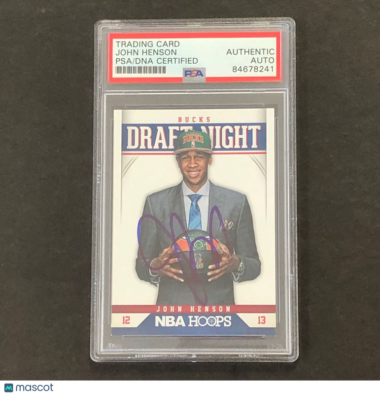2012-13 Panini Hoops Draft Night #13 John Henson Signed Card PSA Slabbed Bucks