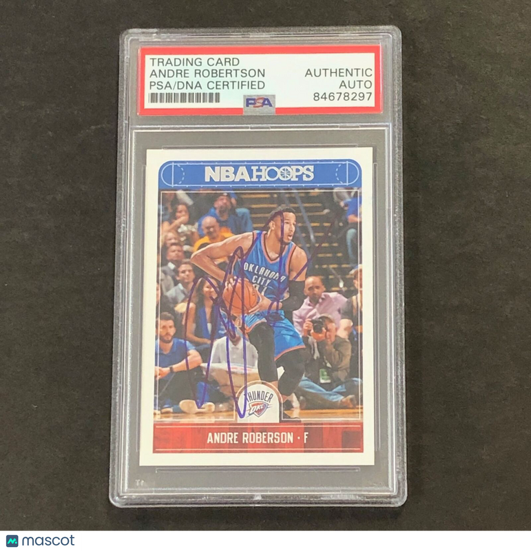 2017-18 NBA Hoops #213 Andre Roberson Signed Card AUTO PSA Slabbed Thunder