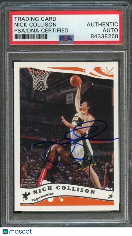2005-06 Topps #165 Nick Collison Signed Card AUTO PSA Slabbed Sonics