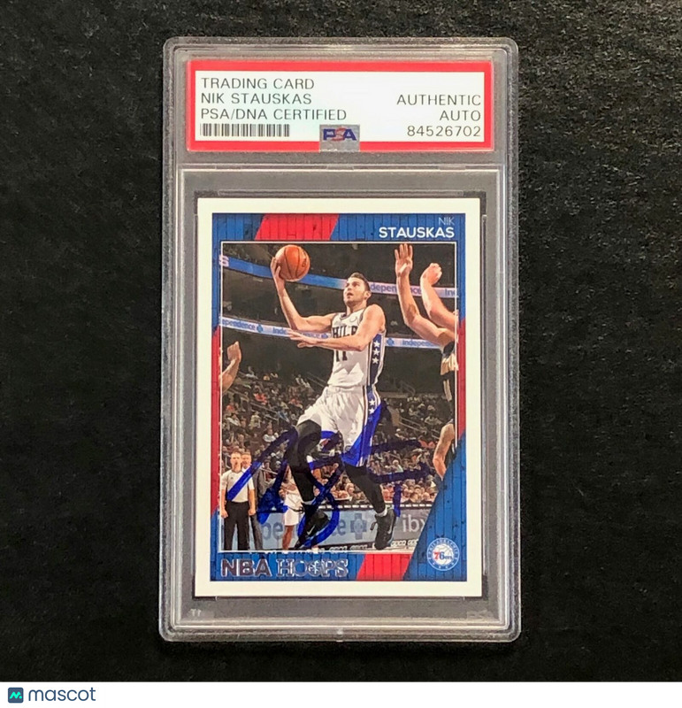 2016-17 NBA Hoops #161 Nik Stauskas Signed Card AUTO PSA Slabbed 76ers