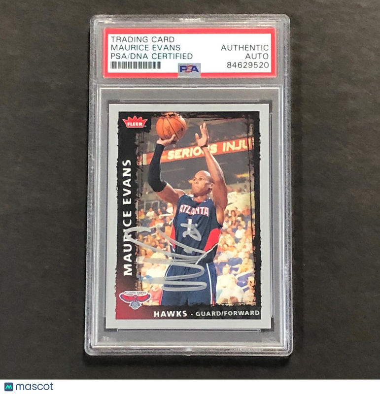 2008-09 NBA Fleer #16 Maurice Evans signed Card Auto PSA Slabbed Hawks