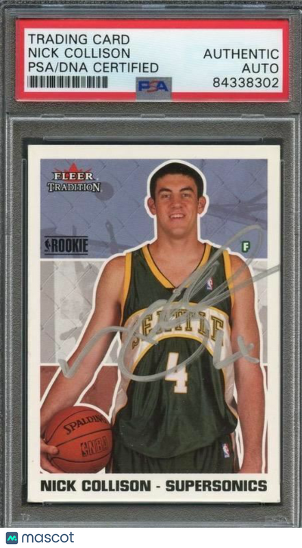 2003-04 Fleer Tradition #272 Nick Collison Signed Card AUTO PSA Slabbed RC Sonic