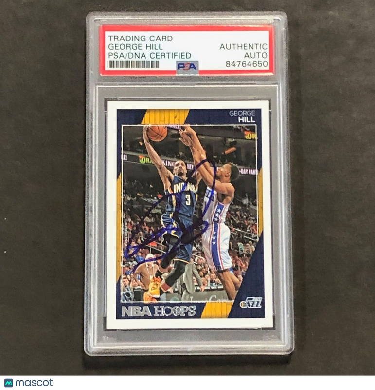 2016-17 Panini NBA Hoops #98 George Hill Signed Card Auto PSA Slabbed Jazz