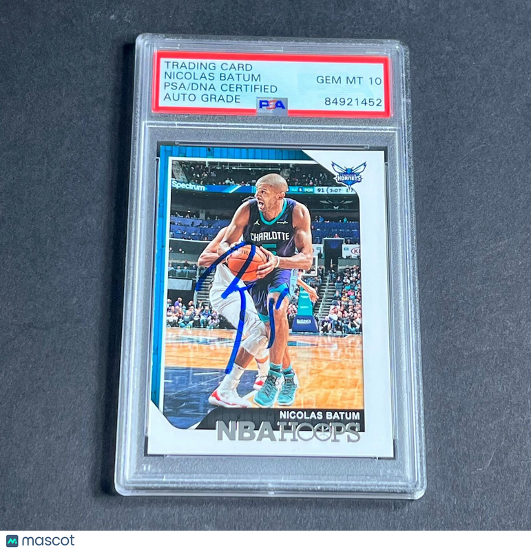 2018-19 NBA Hoops #119 Nicolas Batum Signed Card AUTO Grade 10 PSA Slabbed Horne