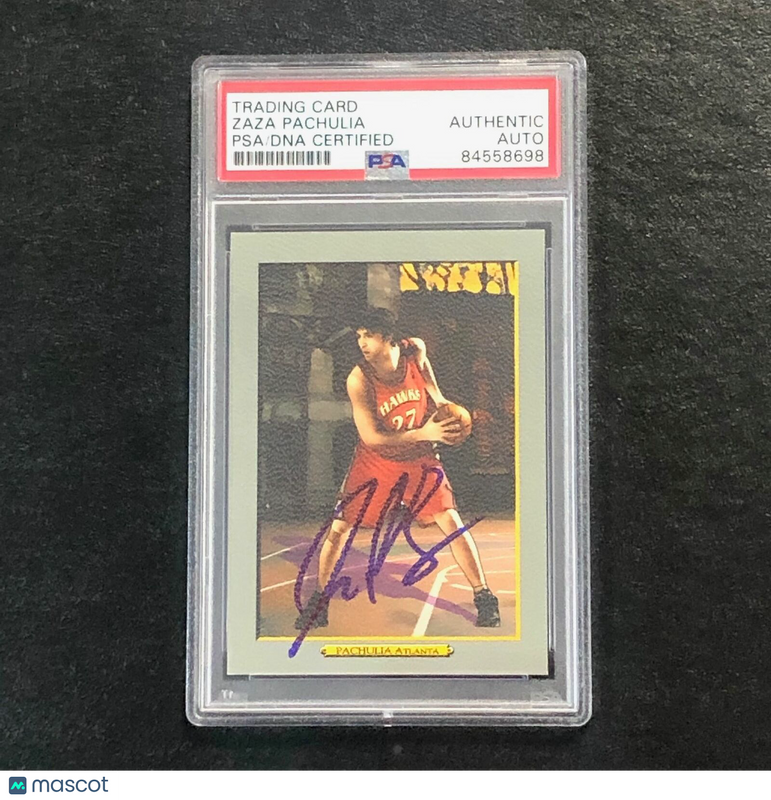 2006-07 Topps Turkey Red #63 Zaza Pachulia Signed Card AUTO PSA Slabbed Hawks