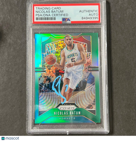 2019-20 Panini Prizm Silver #57 Nicolas Batum Signed Card AUTO PSA Slabbed Horne
