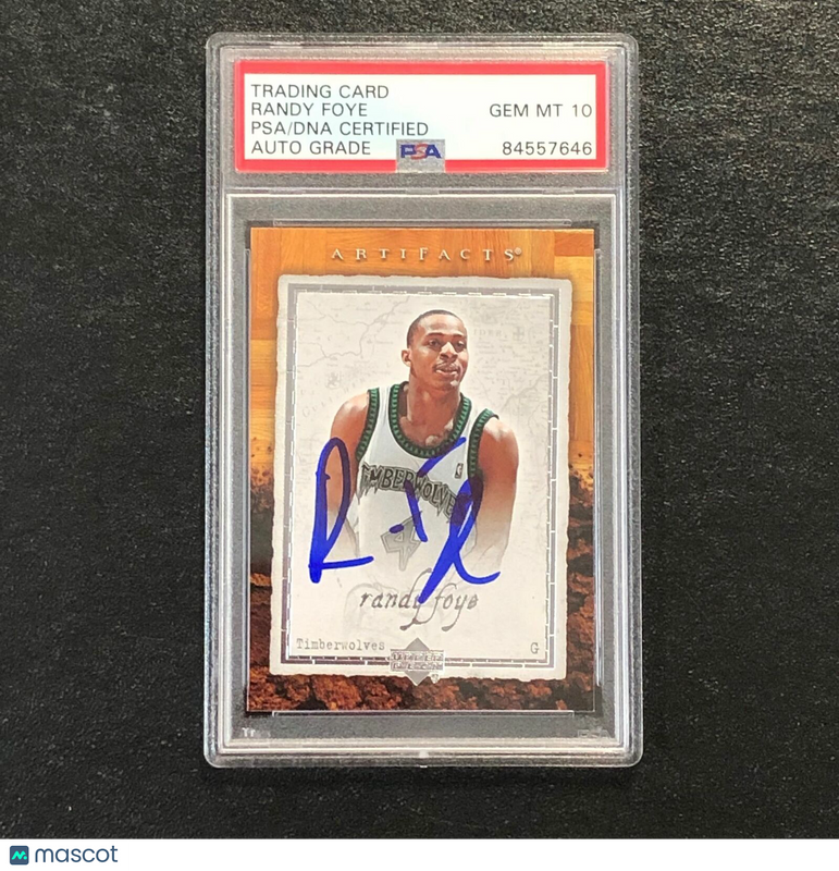2007-08 Upper Deck Artifacts #55 Randy Foye Signed Card AUTO 10 PSA Slabbed Timb