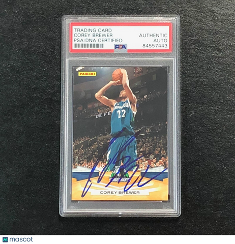2009-10 Panini Basketball #212 Corey Brewer Signed Card AUTO PSA Slabbed Timberw