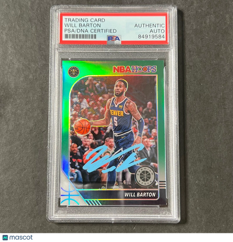 2019-20 NBA Hoops Premium Stock #48 Will Barton Signed Card AUTO PSA Slabbed Nug