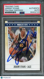 2011-12 NBA Hoops #232 Jeremy Evans Signed Card AUTO PSA Slabbed Jazz