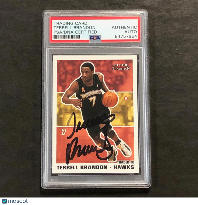 2003-04 Fleer #160 Terrell Brandon Signed Card AUTO PSA/DNA Slabbed Timberwolves