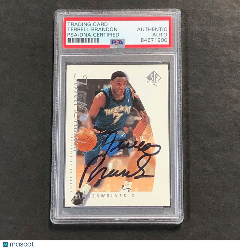 1999-00 SP Authentic #48 Terrell Brandon Signed Card AUTO PSA/DNA Slabbed Timber