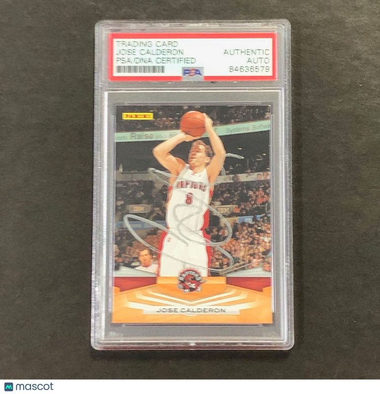 2009-10 Panini Basketball #45 Jose Calderon Signed Card AUTO PSA Slabbed Raptors