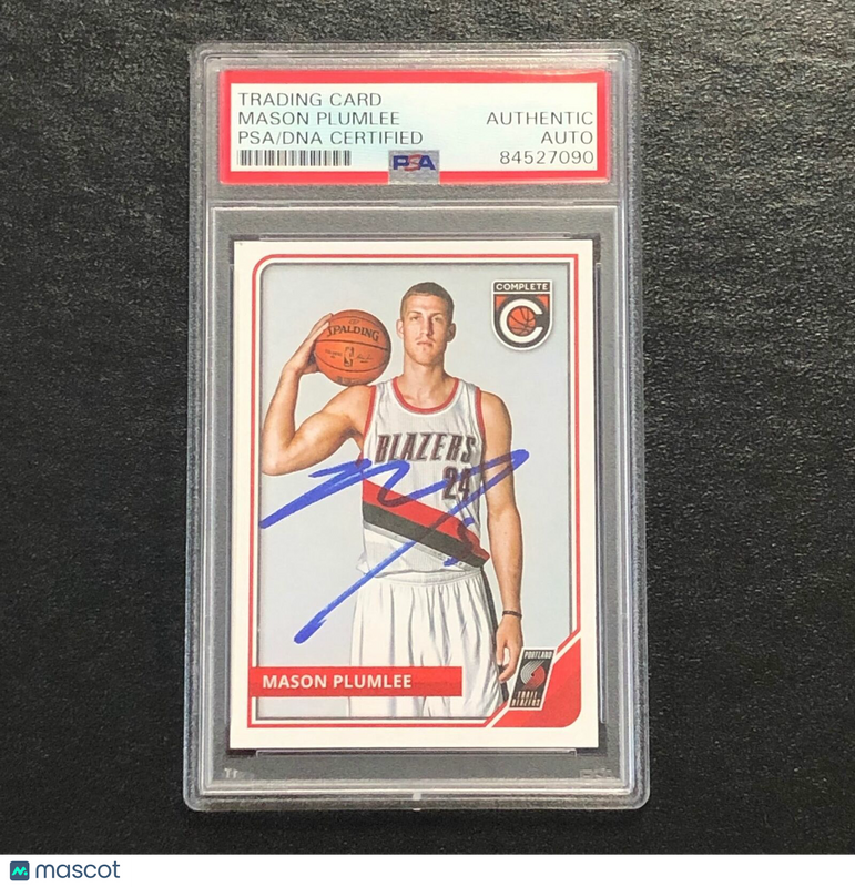 2015-16 Panini Complete #164 Mason Plumlee Signed Card AUTO PSA Slabbed Blazers
