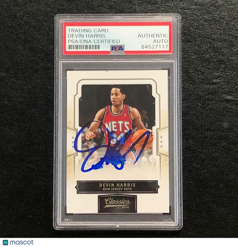 2009-10 Classics Basketball #6 Devin Harris Signed Card AUTO PSA Slabbed Nets