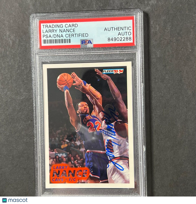 1993-94 Fleer #38 Larry Nance Signed Card AUTO PSA Slabbed Cavaliers