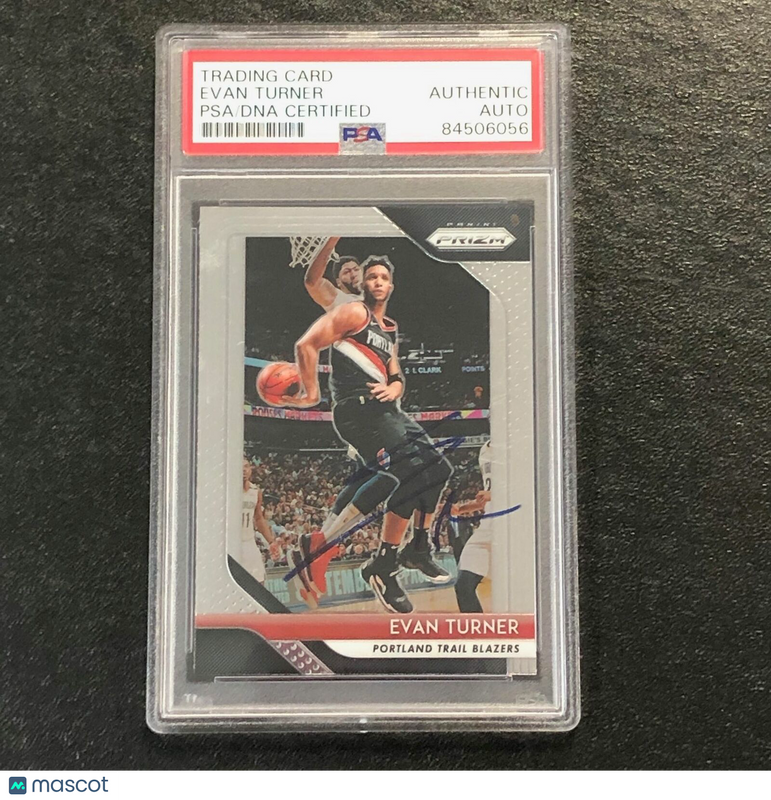 2018-19 Panini Prizm #101 Evan Turner Signed Card AUTO PSA Slabbed Trailblazers