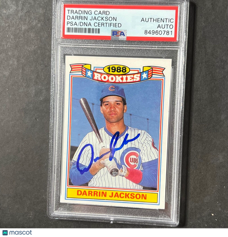 1988 Topps 12/32 Darrin Jackson Signed Card PSA Slabbed AUTO Cubs