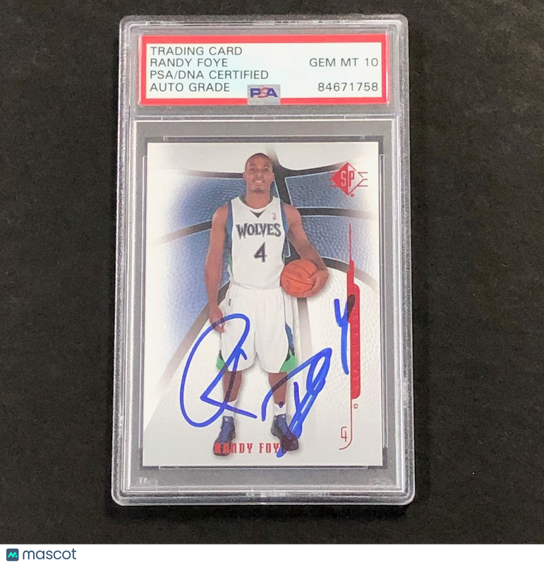 2007-08 SP #9 Randy Foye Signed Card AUTO 10 PSA Slabbed Minnesota Timberwolves