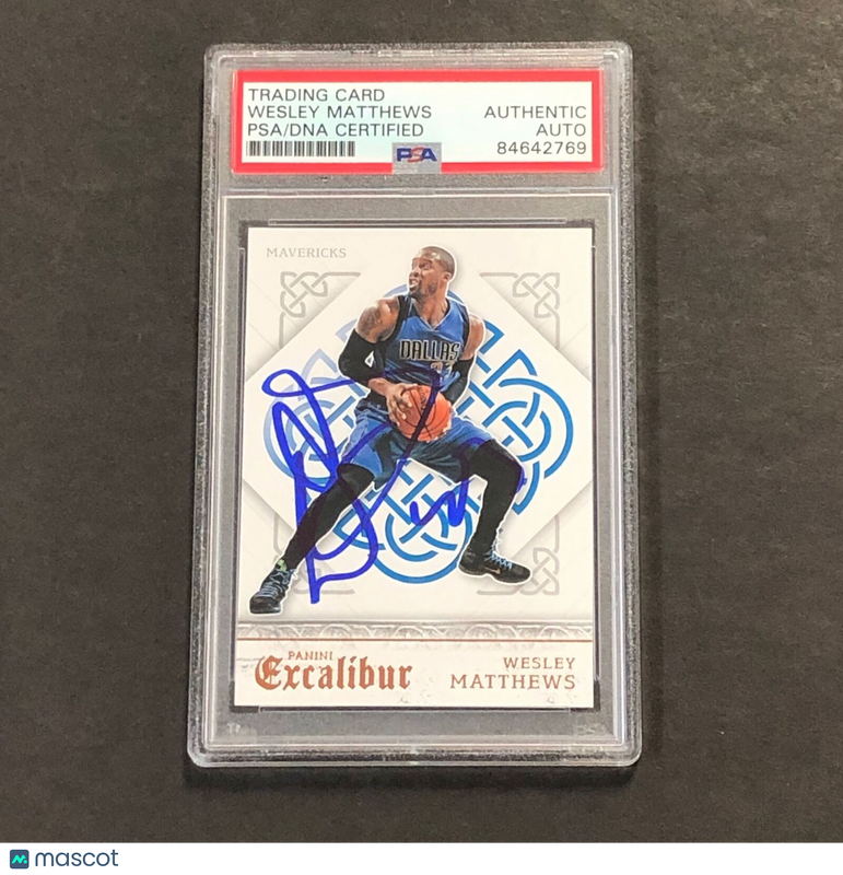 2015-16 Panini Excalibur #131 Wesley Matthews Signed Card AUTO PSA Slabbed Maver