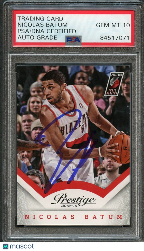 2013-14 Panini Prestige #12 Nicolas Batum Signed Card AUTO 10 PSA Slabbed Blazer