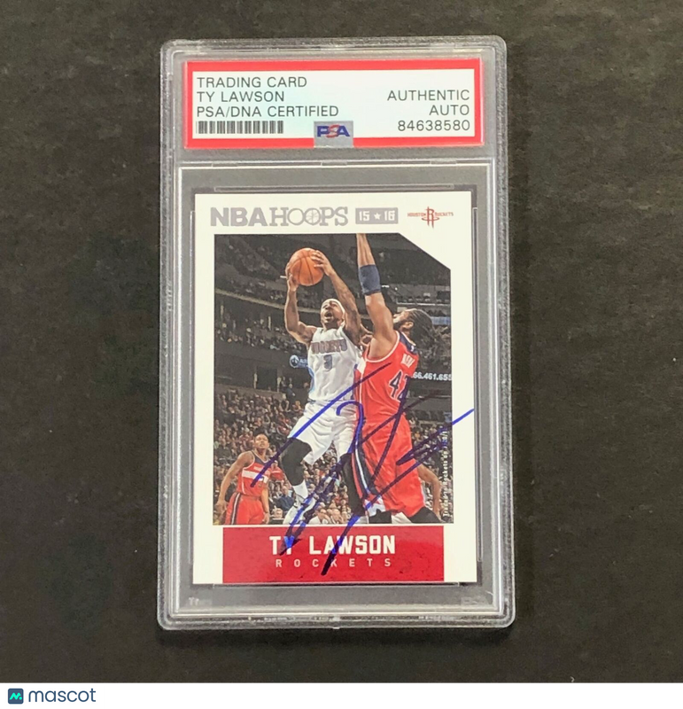 2015-16 NBA Hoops #170 Ty Lawson Signed Card AUTO PSA Slabbed Rockets